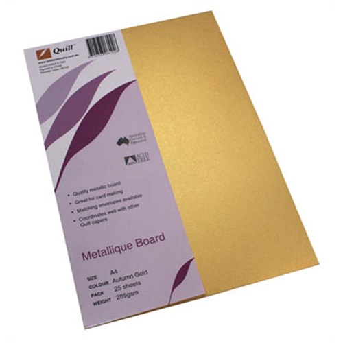 Quill Metallique Binder Cover A4 285gsm Autumn Gold_3